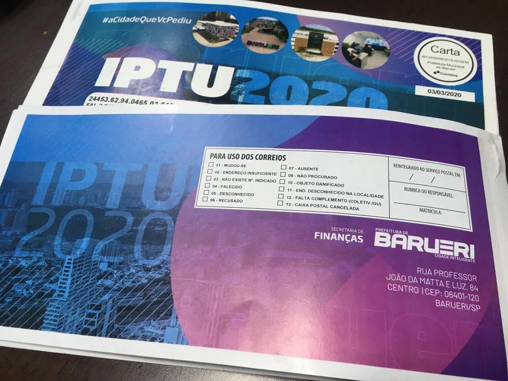 Prefeitura de Barueri prolonga datas do pagamento do IPTU 2020