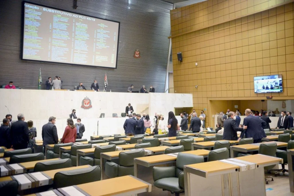 Deputado no plenário da Assembleia Legislativa de São Paulo 