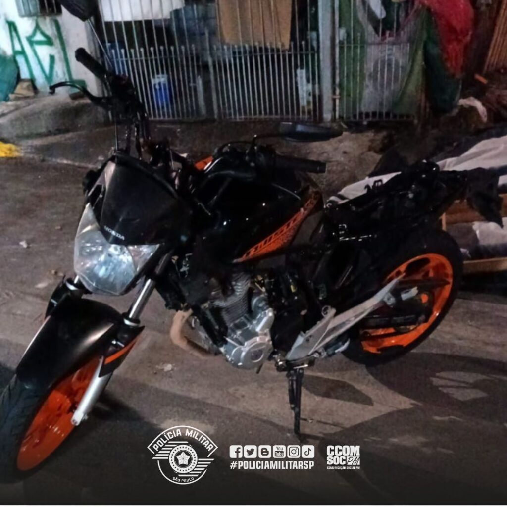 Osasco: homem é preso em flagrante por pilotar motocicleta sem placa no Jardim Elvira