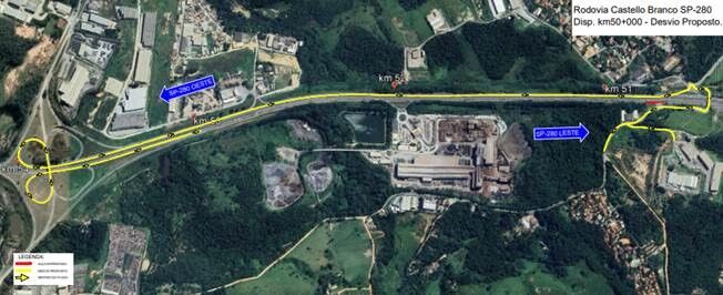 Devido a obras na Castello Branco, CCR ViaOeste interditará alça de acesso em Araçariguama