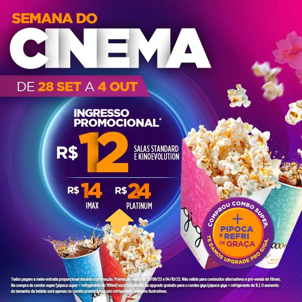 Cinemas de Barueri e Osasco terão ingressos a R$ 12