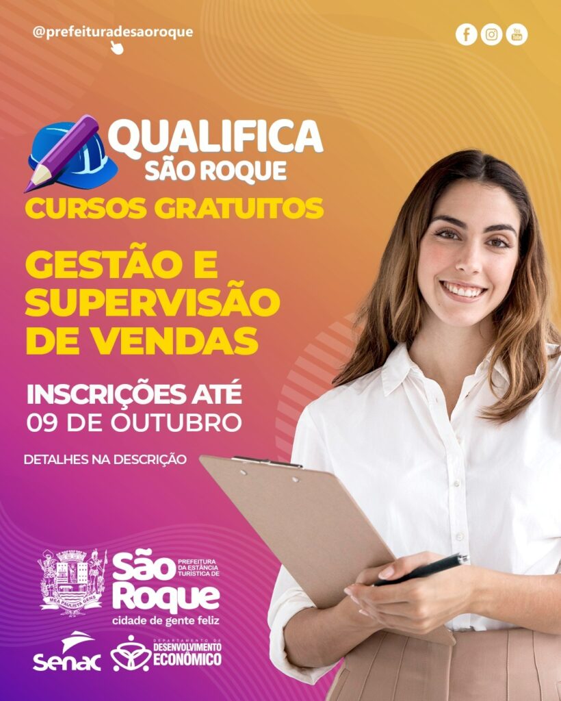 Inscrições para o Programa Qualifica São Roque terminam hoje (9)