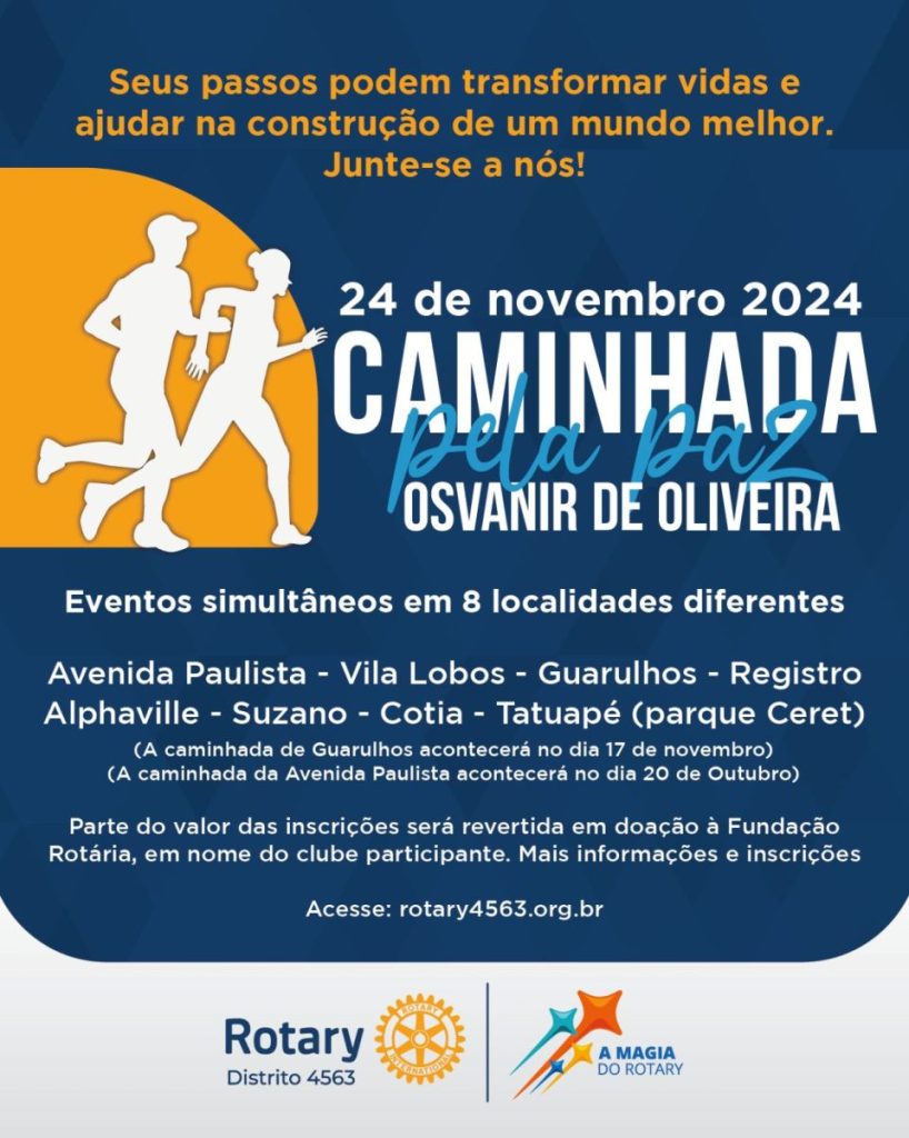 Caminhada pela Paz acontece em Alphaville e Cotia no domingo (24)