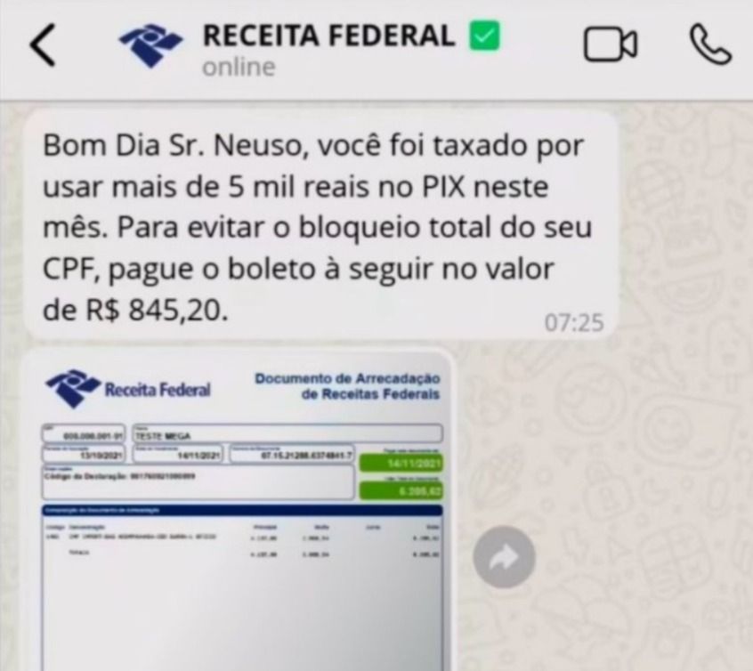 Receita Federal alerta: Cuidado com o “Golpe da Cobrança de Taxa sobre PIX”