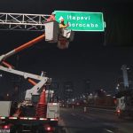 Troca de placas na rodovia Castello Branco