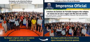 Foto original e supostamente adulterada em Santana de Parnaíba