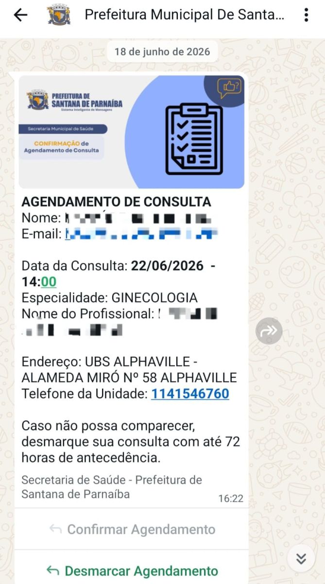 Itapevi e outras 4 cidades confirmam consultas médicas via WhatsApp