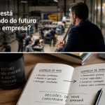 Empresário com mentalidade estratégica acompanhando a operação da empresa