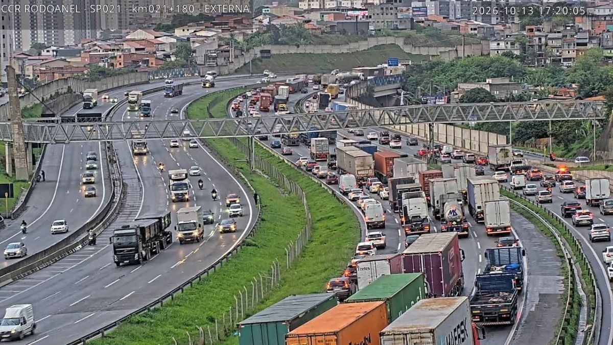 Trânsito: Osasco tem mais de 20 pontos de lentidão nesta terça (13)
